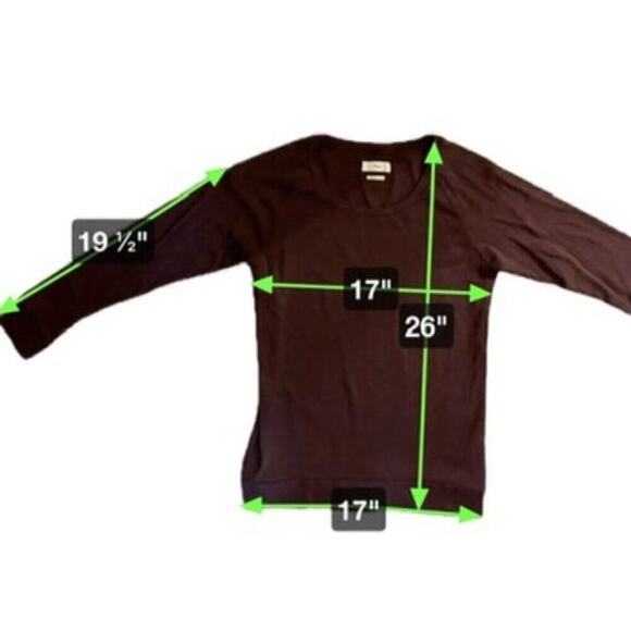Aritzia TNA‎ Long Sleeve Scoopneck Tee Women's S Heathered Maroon Lightweight - Picture 8 of 8